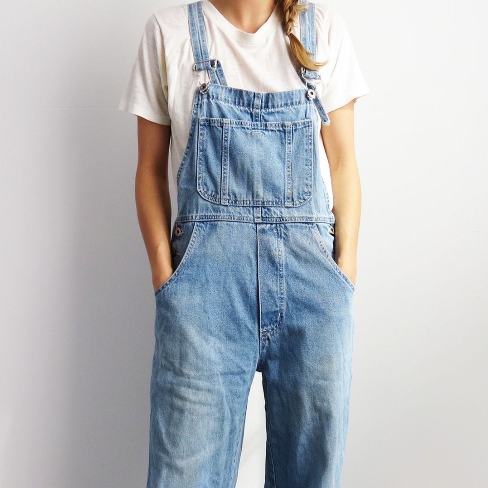 Vintage Sonoma Oversized Overalls Denim Jeans with Pockets Size Large